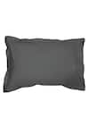 House This_Grey Cotton Satin Pepper Solid Fitted Bedsheet Set _at_Aza_Fashions