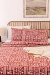 Buy_House This_Orange Cotton Gamathi Abstract Print Duvet Cover _at_Aza_Fashions