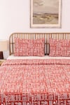 Shop_House This_Orange Cotton Gamathi Abstract Print Duvet Cover _at_Aza_Fashions