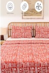 Shop_House This_Orange Cotton Gamathi Abstract Print Duvet Cover _Online_at_Aza_Fashions