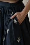 Buy_Vanaras_Black Organic Cotton Vera Embroidered Skirt _Online_at_Aza_Fashions