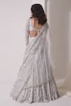 Shwetanga_White Organza Embellished Sequin Foil Print Lehenga Blouse Set _Online_at_Aza_Fashions