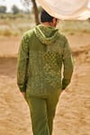 Shop_PUNIT BALANA_Green Linen Bandhani Print Hoodie And Pant Set _at_Aza_Fashions