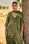 Buy_PUNIT BALANA_Green Silk Embroidered Marodi V Neck Alia Work Anarkali Pant Set  _Online_at_Aza_Fashions