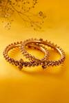 Shop_Neeta Boochra_Gold Plated Imitation Diamonds Kundan Embellished Bangle - Single Pc _at_Aza_Fashions