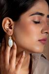 Buy_Neeta Boochra_Gold Plated Stones Moonstone Embellished Earrings _at_Aza_Fashions