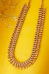 Shop_Neeta Boochra_Gold Plated Pearl And Bead Embellished Necklace _at_Aza_Fashions