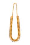 Neeta Boochra_Gold Plated Pearl And Bead Embellished Necklace _at_Aza_Fashions