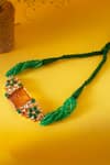 Shop_Neeta Boochra_Gold Plated Bead Embellished Pendant Choker _at_Aza_Fashions