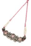 Neeta Boochra_Silver Plated Gemstone Embellished Choker Necklace _Online_at_Aza_Fashions