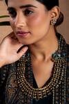 Buy_Neeta Boochra_Gold Plated Carved Work Layered Necklace _at_Aza_Fashions