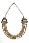 Neeta Boochra_Gold Plated Carved Work Layered Necklace _Online_at_Aza_Fashions