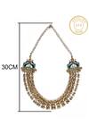 Neeta Boochra_Gold Plated Carved Work Layered Necklace _at_Aza_Fashions