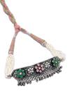 Neeta Boochra_Silver Plated Kundan Embellished Choker Necklace _Online_at_Aza_Fashions