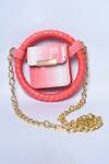 Adara Khan_Pink Textured Halo Ring Sling Bag_at_Aza_Fashions