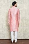 Shop_Arihant Rai Sinha_Pink Silk, Polyester Full Sleeve Solid Kurta Set _at_Aza_Fashions