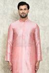 Shop_Arihant Rai Sinha_Pink Silk, Polyester Full Sleeve Solid Kurta Set _Online_at_Aza_Fashions