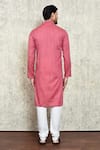Shop_Arihant Rai Sinha_Pink Polyester, Cotton Embroidery Solid Straight Kurta And Churidar Set _at_Aza_Fashions