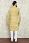 Shop_Arihant Rai Sinha_Yellow Kurta Cotton Printed Floral And Pant Set _at_Aza_Fashions