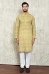 Buy_Arihant Rai Sinha_Yellow Kurta Cotton Printed Floral And Pant Set _Online_at_Aza_Fashions