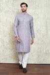 Buy_Arihant Rai Sinha_Purple Kurta Cotton Solid Plain And Pant Set _at_Aza_Fashions