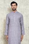 Shop_Arihant Rai Sinha_Purple Kurta Cotton Solid Plain And Pant Set _Online_at_Aza_Fashions