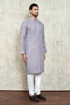 Arihant Rai Sinha_Purple Kurta Cotton Solid Plain And Pant Set _at_Aza_Fashions