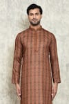 Shop_Arihant Rai Sinha_Multi Color Polyester, Cotton Abstract Print Kurta And Pant Set _Online_at_Aza_Fashions