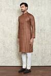Arihant Rai Sinha_Multi Color Polyester, Cotton Abstract Print Kurta And Pant Set _at_Aza_Fashions