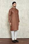 Buy_Arihant Rai Sinha_Multi Color Polyester, Cotton Abstract Print Kurta And Pant Set 