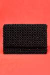 Shop_House Of Kosha_Black Crystals, Beads Cathy Embellished Clutch _at_Aza_Fashions