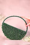 House of Kosha_Green Embellished Clara Moon Shaped Bag _Online_at_Aza_Fashions