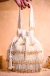 Buy_House Of Kosha_Ivory Pearls, Beads, Crystals Rayna Embellished Potli Bag _at_Aza_Fashions