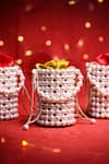 Buy_House Of Kosha_White Pearls Avana Embellished Mini Bucket Bag - Single Pc _at_Aza_Fashions