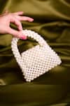 Buy_House Of Kosha_White Pearls Selina Embellished Mini Bag _at_Aza_Fashions
