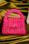 Buy_House Of Kosha_Fuchsia Crystals Razzle Beads Embellished Mini Bag _at_Aza_Fashions