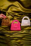 Shop_House Of Kosha_Fuchsia Crystals Razzle Beads Embellished Mini Bag _at_Aza_Fashions