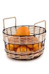 Buy_Living With Elan_Black Metal Cassia Fruit Basket_at_Aza_Fashions