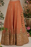 Buy_Preeti S Kapoor_Peach Dupatta Organza Embellished Gota Notched Floral Kurta Sharara Set _Online_at_Aza_Fashions