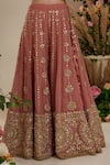 Buy_Preeti S Kapoor_Purple Kurta And Sharara Georgette Embroidered Gota Round Short Set _Online_at_Aza_Fashions