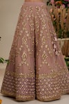 Buy_Preeti S Kapoor_Purple Kurta And Sharara Georgette Embroidered Handmade Work Set _Online_at_Aza_Fashions