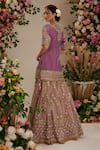Preeti S Kapoor_Purple Kurta And Sharara Georgette Embroidered Handmade Work Set _Online_at_Aza_Fashions