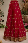 Buy_Preeti S Kapoor_Pink Kurta And Sharara Silk Embroidered Gota Leaf Set _Online_at_Aza_Fashions