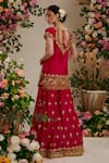 Preeti S Kapoor_Pink Kurta And Sharara Silk Embroidered Gota Leaf Set _Online_at_Aza_Fashions