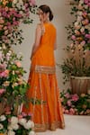 Preeti S Kapoor_Orange Kurta And Sharara Silk Embroidered Gota Round Set For Women_Online_at_Aza_Fashions