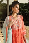 Dohr India_Coral Kurta Jacquard (94% 6% Myra Thread Set  _Online_at_Aza_Fashions