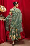 Shop_Dohr India_Green Kurta Cotton Viscose (65% Madhubala Anarkali Palazzo Set  _at_Aza_Fashions