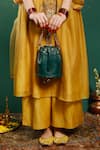 Buy_Tan & Loom_Green Plain Bombay Leather Bucket Bag _at_Aza_Fashions