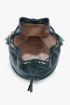 Tan & Loom_Green Plain Bombay Leather Bucket Bag _at_Aza_Fashions