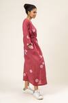 Buy_Doodlage_Pink Cotton Square Neck Batik Pattern Maxi Dress _Online_at_Aza_Fashions